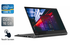 Ноутбук-трансформер Lenovo ThinkPad X1 Yoga Gen 5 / 14" (1920x1080) IPS Touch / Intel Core i5-10210U (4 (8) ядра по 1.6 - 4.2 GHz) / 16 GB DDR4 / 256 GB SSD / Intel UHD Graphics / WebCam / TouchID / Windows 10