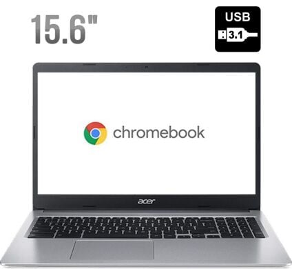 Ноутбук Acer Chromebook 315 CB315 / 15.6" (1366x768) TN / Intel Celeron N4020 (2 ядра по 1.1 - 2.8 GHz) / 4 GB DDR4 / 32 GB eMMC / Intel UHD Graphics 600 / WebCam / USB 3.1 / Chrome OS Ноутбук Acer Chromebook 315 CB315 / 15.6" (1366x768) TN / Intel Celeron N4020 (2 ядра по 1.1 - 2.8 GHz) / 4 GB DDR4 / 32 GB eMMC / Intel UHD Graphics 600 / WebCam / USB 3.1 / Chrome OS