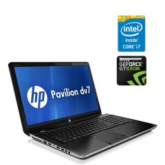 Ноутбук Б-класс HP Pavilion dv7-7147sg / 17.3" (1600x900) TN / Intel Core i7-2670QM (4 (8) ядра по 2.2 - 3.1 GHz) / 8 GB DDR3 / 120 GB SSD / nVidia GeForce GT 630M, 1 GB GDDR3, 64-bit / WebCam / Без АКБ