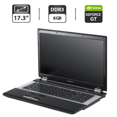 Ноутбук Б-клас Samsung NP-RC730 / 17.3" (1600x900) TN / Intel Core i7-2630QM (4 (8) ядро по 2.0 - 2.9 GHz) / 8 GB DDR3 / 500 GB HDD / nVidia GeForce GT 540M, 1 GB GDDR3, 128-bit / WebCam / DVD-ROM / Windows