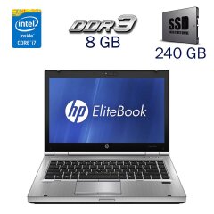 Ноутбук Б-класс HP EliteBook 8470p / 14" (1366x768) TN / Intel Core i7-3540M (2 (4) ядра по 3.0 - 3.7 GHz) / 8 GB DDR3 / 240 GB SSD / Intel HD Graphics 4000 / WebCam