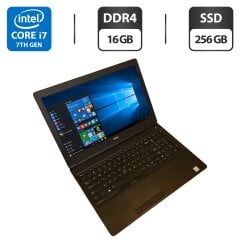Ноутбук Dell Latitude 5580 / 15.6" (1920x1080) IPS / Intel Core i7-7820HQ (4 (8) ядра по 2.9 - 3.9 GHz) / 16 GB DDR4 / 256 GB SSD / Intel HD Graphics 630 / WebCam