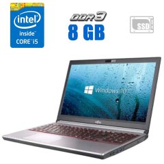 Ноутбук Fujitsu LifeBook E754 / 15.6" (1920x1080) IPS / Intel Core i5-4200M (2 (4) ядра по 2.5 - 3.1 GHz) / 8 GB DDR3 / 240 GB SSD / Intel HD Graphics 4600 / USB 3.0 / HDMI / DP