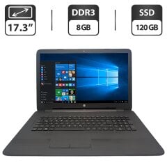 Ноутбук HP 17-x047ng / 17.3" (1600x900) TN / Intel Pentium N3540 (4 ядра по 2.16 - 2.66 GHz) / 8 GB DDR3 / 120 GB SSD / Intel HD Graphics / WebCam / DVD-ROM