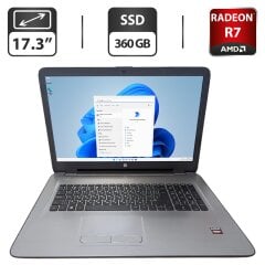 Ноутбук HP 17-y001no / 17.3" (1600x900) TN / AMD A8-7410 (4 ядра по 2.2 - 2.5 GHz) / 16 GB DDR3 / 360 GB SSD / AMD Radeon R7 M340, 2 GB GDDR3, 64-bit / WebCam / DVD-ROM