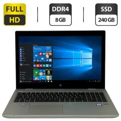 Ноутбук HP ProBook 650 G4 / 15.6" (1920x1080) IPS / Intel Core i5-8250U (4 (8) ядра по 1.6 - 3.4 GHz) / 8 GB DDR4 / 240 GB SSD / Intel HD Graphics 620 / WebCam / Windows 10 Pro
