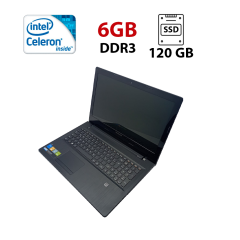 Ноутбук Lenovo G50-30 / 15.6" (1366x768) TN / Intel Celeron N2830 (2 ядра по 2.16 - 2.41 GHz) / 6 GB DDR3 / 120 GB SSD / Intel HD Graphics / WebCam