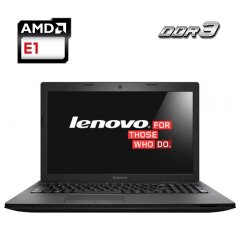 Ноутбук Lenovo G505 / 15.6" (1366x768) TN / AMD E1-2100 (2 ядра по 1 GHz) / 4 GB DDR3 / 320 GB HDD / AMD Radeon HD 8210 Graphics / WebCam / Без АКБ