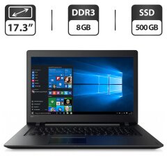 Ноутбук Lenovo IdeaPad 110-17ACL / 17.3" (1600x900) TN / AMD A8-7410 (4 ядра по 2.2 - 2.5 GHz) / 8 GB DDR3 / 500 GB SSD / AMD Radeon R5 Graphics / WebCam / DVD-ROM / HDMI + Беспроводная мышка