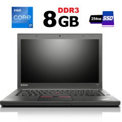 Ноутбук Lenovo Thinkpad T450s / 14'' (1920x1080) IPS / Intel Core i7-5600U (2 (4) ядра по 2.6 - 3.2 GHz) / 8 GB DDR3 / 256 GB SSD NEW / Intel HD Graphics 5500 / WebCam