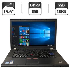 Ноутбук Lenovo ThinkPad T520 / 15.6" (1600x900) TN / Intel Core i5-2520M (2 (4) ядра по 2.5 - 3.2 GHz) / 8 GB DDR3 / 128 GB SSD / Intel HD Graphics 3000 / DVD-ROM