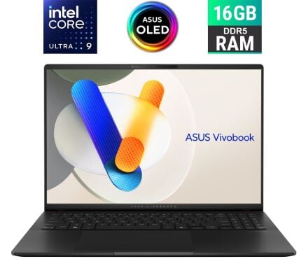 Новый ультрабук Asus Vivobook S 16 (S5606M) / 16" (3200x2000) OLED / Intel Core Ultra 9 185H (16 (22) ядра по 2.3 - 5.1 GHz) / 16 GB DDR5 / 1000 GB SSD M.2 / Intel Arc Graphics / WebCam / HDMI