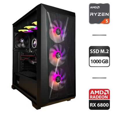 Збірка під замовлення: ігровий ПК Xilence Xilent X X912 ARGB Tower / AMD Ryzen 5 7600X (6 (12) ядер по 4.7 - 5.3 GHz) / 32 GB DDR5 / 1000 GB SSD M.2 / AMD Radeon RX 6800, 16 GB GDDR6, 256-bit / 750W Збірка під замовлення: ігровий ПК Xilence Xilent X X912 ARGB Tower / AMD Ryzen 5 7600X (6 (12) ядер по 4.7 - 5.3 GHz) / 32 GB DDR5 / 1000 GB SSD M.2 / AMD Radeon RX 6800, 16 GB GDDR6, 256-bit / 750W