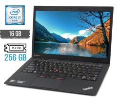 Ультрабук Б-класс Lenovo ThinkPad X1 Carbon (4th Gen) / 14" (2560x1440) IPS / Intel Core i7-6600U (2 (4) ядра по 2.6 - 3.4 GHz) / 16 GB DDR3 / 256 GB SSD M.2 / Intel HD Graphics 520 / WebCam / Fingerprint / miniDP / HDMI
