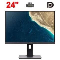 Монітор Acer B247W / 24" (1920x1200) IPS / 1x HDMI, 1x DP, 1x VGA, 4x USB 2.0 / 2x 2W / VESA 100x100