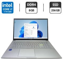 Ультрабук Б-класс Asus VivoBook 15 K513 / 15.6" (1920x1080) IPS / Intel Core i7-1165G7 (4 (8) ядра по 4.7 GHz) / 8 GB DDR4 / 256 GB SSD / Intel Iris Xe Graphics / WebCam