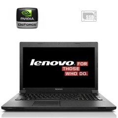 Ноутбук Lenovo B590 / 15.6" (1366x768) TN / Intel Celeron 1000M (2 ядра по 1.8 GHz) / 4 GB DDR3 / 120 GB SSD / nVidia GeForce GT 720M, 1 GB DDR3, 64-bit / WebCam / Без АКБ