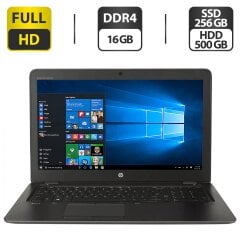 Мобильная рабочая станция HP ZBook 15 G4 / 15.6" (1920x1080) IPS Touch / Intel Core i7-7700HQ (4 (8) ядра по 2.8 - 3.8 GHz) / 16 GB DDR4 / 256 GB SSD + 500 GB HDD / Intel HD Graphics 630 / 4G LTE / WebCam