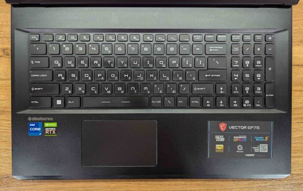 Игровой ноутбук MSI Vector GP76 / 17.3" (1920x1080) IPS / Intel Core i7-12700H (14 (20) ядер по 3.5 - 4.7 GHz) / 32 GB DDR5 / 1000 GB SSD / nVidia GeForce RTX 3070 Ti, 8 GB GDDR6X, 256-bit / WebCam / Windows 11 Игровой ноутбук MSI Vector GP76 / 17.3" (1920x1080) IPS / Intel Core i7-12700H (14 (20) ядер по 3.5 - 4.7 GHz) / 32 GB DDR5 / 1000 GB SSD / nVidia GeForce RTX 3070 Ti, 8 GB GDDR6X, 256-bit / WebCam / Windows 11