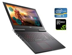Ігровий ноутбук Dell Inspiron 15 7577 / 15.6" (1920x1080) IPS / Intel Core i5-7300HQ (4 ядра по 2.5 - 3.5 GHz) / 16 GB DDR4 / 128 GB SSD + 1000 GB HDD / nVidia GeForce GTX 1060 Max-Q, 6 GB GDDR5, 192-bit / WebCam