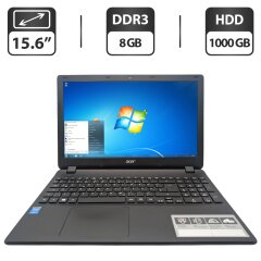 Ноутбук Acer Aspire ES1-571 / 15.6" (1366x768) TN / Intel Core i3-5005U (2 (4) ядра по 2.0 GHz) / 8 GB DDR3 / 1000 GB HDD / Intel HD Graphics 5500 / WebCam / DVD-ROM