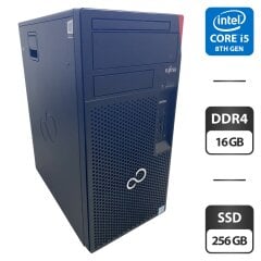 Компьютер Fujitsu Esprimo P758 E85 Tower / Intel Core i5-8400 (6 ядер по 2.8 - 4.0 GHz) / 16 GB DDR4 / 256 GB SSD / nVidia Quadro K1200, 4 GB GDDR5, 128-bit