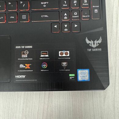 Ігровий ноутбук Б-клас Asus TUF Gaming F15 FX505GT / 15.6" (1920x1080) IPS / Intel Core i7-9750H (6 (12) ядер по 2.6 - 4.5 GHz) / 16 GB DDR4 / 512 GB SSD NVMe / nVidia GeForce GTX 1650, 4 GB GDDR6, 128-bit / WebCam Ігровий ноутбук Б-клас Asus TUF Gaming F15 FX505GT / 15.6" (1920x1080) IPS / Intel Core i7-9750H (6 (12) ядер по 2.6 - 4.5 GHz) / 16 GB DDR4 / 512 GB SSD NVMe / nVidia GeForce GTX 1650, 4 GB GDDR6, 128-bit / WebCam