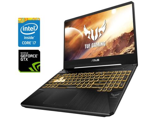 Ігровий ноутбук Б-клас Asus TUF Gaming F15 FX505GT / 15.6" (1920x1080) IPS / Intel Core i7-9750H (6 (12) ядер по 2.6 - 4.5 GHz) / 16 GB DDR4 / 512 GB SSD NVMe / nVidia GeForce GTX 1650, 4 GB GDDR6, 128-bit / WebCam Ігровий ноутбук Б-клас Asus TUF Gaming F15 FX505GT / 15.6" (1920x1080) IPS / Intel Core i7-9750H (6 (12) ядер по 2.6 - 4.5 GHz) / 16 GB DDR4 / 512 GB SSD NVMe / nVidia GeForce GTX 1650, 4 GB GDDR6, 128-bit / WebCam