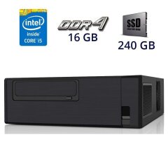Комп'ютер Vinga SFF / Intel Core i5-7400 (4 ядра по 3.0 - 3.5 GHz) / 16 GB DDR4 / 240 GB SSD / Asus Prime B250M-C