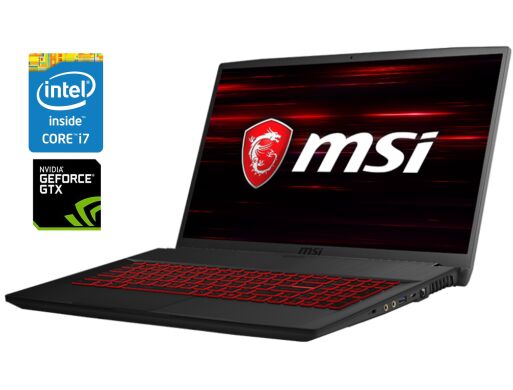 Ігровий ноутбук Б-клас MSI GF75 Thin 9SD / 17.3" (1920x1080) IPS / Intel Core i7-9750H (6 (12) ядер по 2.6 - 4.5 GHz) / 16 GB DDR4 / 480 GB SSD / nVidia GeForce GTX 1660 Ti, 6 GB GDDR6, 192-bit / WebCam Ігровий ноутбук Б-клас MSI GF75 Thin 9SD / 17.3" (1920x1080) IPS / Intel Core i7-9750H (6 (12) ядер по 2.6 - 4.5 GHz) / 16 GB DDR4 / 480 GB SSD / nVidia GeForce GTX 1660 Ti, 6 GB GDDR6, 192-bit / WebCam