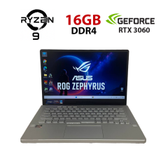 Игровой ноутбук Asus ROG Zephyrus G14 GA401QM / 14" (1920x1080) IPS / AMD Ryzen 9 5900HS (8 (16) ядер по 3.0 - 4.6 GHz) / 16 GB DDR4 / 512 GB SSD / nVidia GeForce RTX 3060, 6 GB GDDR6, 192-bit / NoWebCam