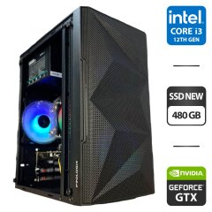 Игровой ПК ProLogix E113 Black With Window Tower NEW / Intel Core i3-12100F NEW (4 (8) ядер по 3.3 - 4.3 GHz) / 16 GB DDR4 / 480 GB SSD NEW / nVidia GeForce GTX 1660 Ti, 6 GB GDDR6, 192-bit / 500W NEW