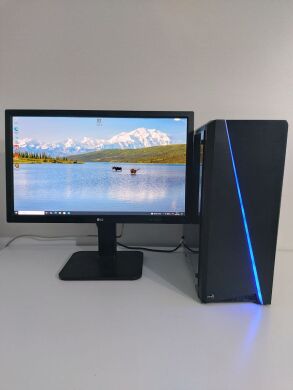 Комплект: AeroCool Cylon BG Tempered Tower / Intel Core i7-4790 (4 (8) ядра по 3.6 - 4.0 GHz) / 20 GB DDR3 / 500 GB SSD + 500 GB HDD / AMD Radeon RX 470, 8 GB GDDR5, 256-bit / 350W + Монітор LG 24MB37PM-B / 24" (1920x1080) IPS + Клавіатура, мишка, кабелі