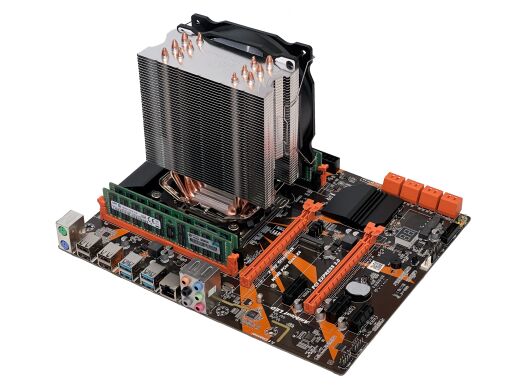 Комплект: Материнская плата Kllisre X99 v1.21 + Intel Xeon E5-2697 v3 (14 (28) ядер по 2.6 - 3.6 GHz) + 16 GB DDR4 + Кулер SNOWMAN M-T6
