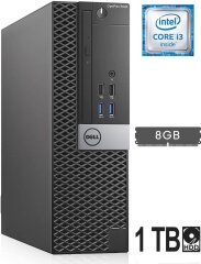 Компьютер Б-класс Dell OptiPlex 5040 SFF / Intel Core i3-6100 (2 (4) ядра по 3.7 GHz) / 8 GB DDR3 / 1000 GB HDD / Intel HD Graphics 530 / 180W / DVD-RW / DisplayPort / HDMI