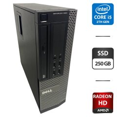 Компьютер Dell OptiPlex 990 SFF / Intel Core i5-2500 (4 ядра по 3.3 - 3.7 GHz) / 8 GB DDR3 / 250 GB SSD / AMD Radeon HD 5450, 1 GB GDDR3, 64-bit / DVD-ROM / HDMI