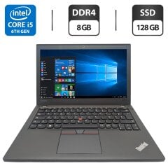 Нетбук Lenovo ThinkPad X270 / 12.5" (1366x768) TN / Intel Core i5-6300U (2 (4) ядра по 2.4 - 3.0 GHz) / 8 GB DDR4 / 128 GB SSD / Intel HD Graphics 520 / WebCam
