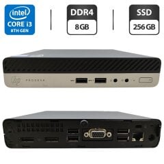 Неттоп HP ProDesk 400 G4 Desktop Mini USFF / Intel Core i3-8100T (4 ядер по 3.1 GHz) / 8 GB DDR4 / 256 GB SSD / Intel UHD Graphics 630