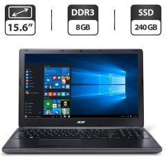 Ноутбук Acer Aspire E1- 572G / 15.6" (1366x768) TN / Intel Core i5-4200U (2 (4) ядра по 1.6 - 2.6 GHz) / 8 GB DDR3 / 240 GB SSD / Intel HD Graphics 4400 / WebCam / DVD-ROM + Бездротова мишка