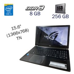 Ноутбук Acer Aspire V5-573 / 15.6" (1366x768) TN / Intel Core i5-4200U (2 (4) ядра по 1.6 - 2.6 GHz) / 8 GB DDR3 / 256 GB SSD Samsung / Intel HD Graphics 4400 / WebCam / Windows 10 PRO Lic