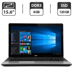 Ноутбук Б-класс Acer Aspire E1-571G / 15.6" (1366x768) TN / Intel Core i3-3120M (2 (4) ядра по 2.5 GHz) / 8 GB DDR3 / 120 GB SSD / Intel HD Graphics 4000 / WebCam / DVD-ROM / HDMI