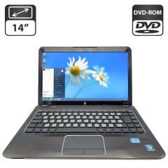 Ноутбук Б-клас HP Pavilion DM4 / 14" (1366x768) TN / Intel Core i3-2330M (2 (4) ядра по 2.2 GHz) / 4 GB DDR3 / 500 GB HDD / Intel HD Graphics 3000 / WebCam / DVD-ROM / АКБ не тримає