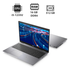 Ноутбук Dell Latitude 5530 / 15.6" (1920x1080) IPS / Intel Core i5-1235U (10 (12) ядер по 1.3 - 4.4 GHz) / 16 GB DDR4 / 512 GB SSD / Intel Iris Xe Graphics / WebCam / USB 3.2 / HDMI / WebCam