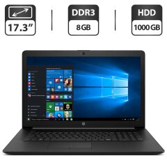Ноутбук HP Laptop 17-bs0xx / 17.3" (1366x768) TN / Intel Celeron N3060 (2 ядра по 1.6 - 2.48 GHz) / 8 GB DDR3 / 1000 GB HDD / Intel HD Graphics 400 / WebCam / HDMI / АКБ NEW