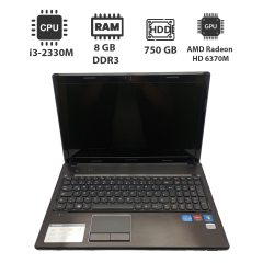 Ноутбук Lenovo IdeaPad G570 / 15.6" (1366x768) TN / Intel Core i3-2330M (2 (4) ядра по 2.2 GHz) / 8 GB DDR3 / 750 GB HDD / AMD Radeon HD 6370M, 1 GB GDDR3, 128-bit / WebCam