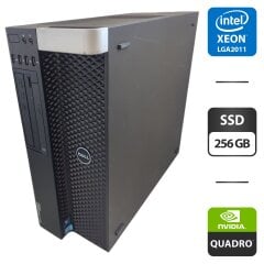 Рабочая станция Dell Precision T3600 Tower / Intel Xeon E5-2660 (8 (16) ядер по 2.2 - 3.0 GHz) / 32 GB DDR3 / 256 GB SSD / nVidia Quadro 2000, 1 GB GDDR5, 128-bit / DVD-ROM