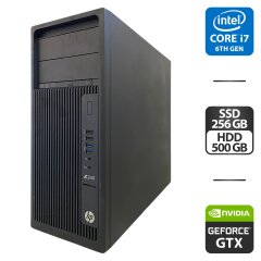 Робоча станція HP Z240 Workstation Tower / Intel Core i7-6700 (4 (8) ядра по 3.4 - 4.0 GHz) / 16 GB DDR4 / 256 GB SSD + 500 GB HDD / nVidia GeForce GTX 1060, 6 GB GDDR5, 192-bit / DVD-ROM