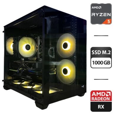 Сборка под заказ: новый игровой ПК AeroCool Dryft Mini Tower / AMD Ryzen 5 7500F (6 (12) ядер по 3.7 - 5.0 GHz) / 32 GB DDR5 / 1000 GB SSD M.2 / AMD Radeon RX 7800 XT, 16 GB GDDR6, 256-bit / 800W