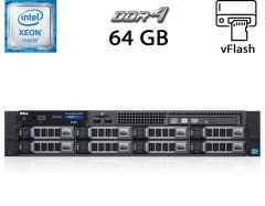 Сервер Dell PowerEdge R730 2U Rack / Intel Xeon E5-2620 v4 (8 (16) ядер по 2.1 - 3.0 GHz) / 64 GB DDR4 / no HDD / Matrox G200eR2 / 2x 750W / DVD-RW