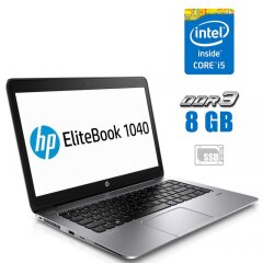 Ультрабук Б-клас HP EliteBook Folio 1040 G1 / 14" (1600x900) TN / Intel Core i5-4210U (2 (4) ядра по 1.7 - 2.7 GHz) / 8 GB DDR3 / 180 GB SSD / Intel HD Graphics 4400 / WebCam